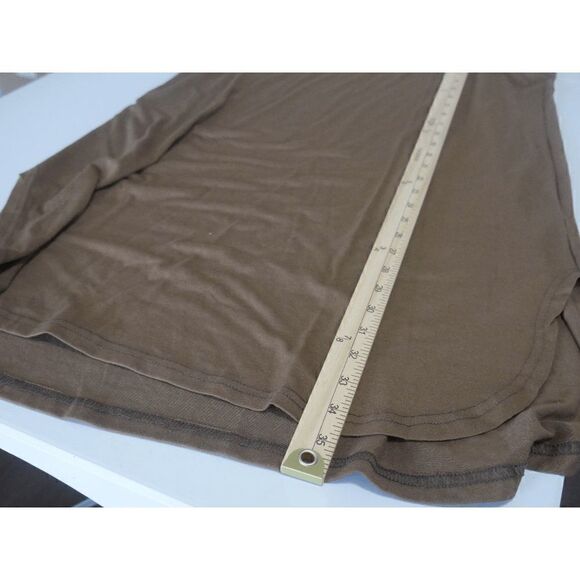 Women's Coffee Curved-Hem Hi-Low Sleeveless Shirt Dress - Picture 6 of 8